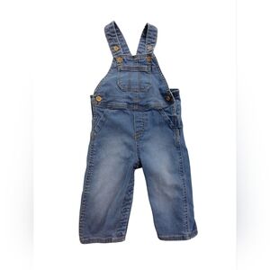 EUC Carter's Kids Blue Denim Overalls 12 Months Unisex Adjustable Straps